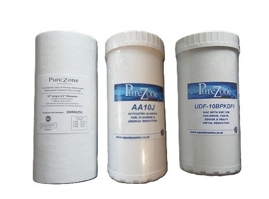 3 water filters purezone for whole house chemical and fluoride reduction