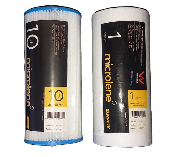 Davey Microlene Sediment Jumbo Water Filter Set - 10"x 4.5" - NZ Pump And Water Filters