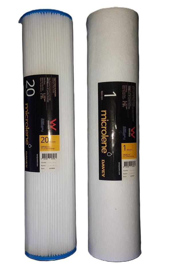 Davey Microlene Sediment Jumbo Water Filter Set - 20"x 4.5" - NZ Pump And Water Filters