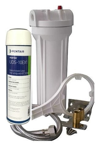 undersink water filter housing and accessories with a pentair KDF GAC water filter