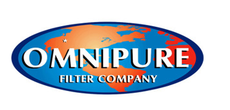 Omnipure Filter Company logo with a world map design on a white background