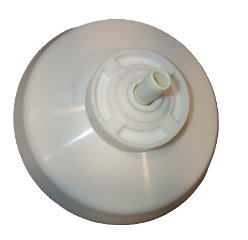 White plastic component on a white background