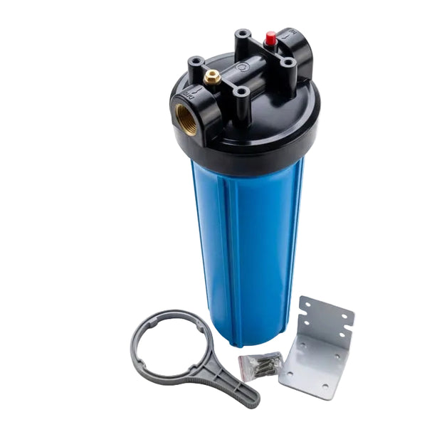 20" Big Water Filter Housing - S/Steel Bracket, 25mm Ports blue