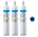 Three Spenta Marine water filters with NSF certification logo on a white background