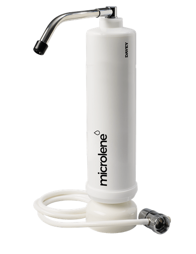 microlen benchtop water filter with hose and diverter valve