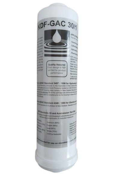 KDF-GAC 304 water filter cartridge on a white background