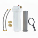 ware filter and fixtures with a carbon filter on a white background