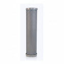 A cylindrical metal mesh filter cartridge with silver-gray perforated mesh and a brushed metal top and bottom cap, shown against a plain white background.