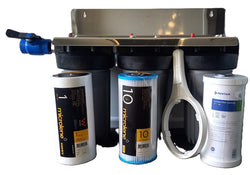 best water filter system foor home on gorund water or tank water with 3 pentair filters and spanner