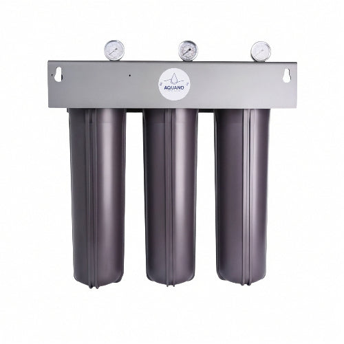 water filtration with gauges and metal mounting bracket