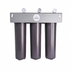 water filtration with gauges and metal mounting bracket