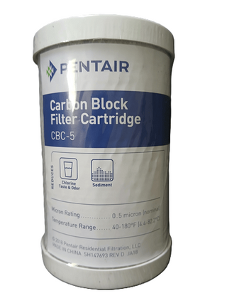 5" Carbon Blocked Water Filter Cartridge 0.5 Micron (5" x 2½") - NZ Pump And Water Filters