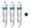 Three Spring Source water filters with labels on a white background