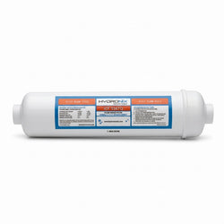 The Hydronix ICF-5567Q is a quick-change inline water filter cartridge that blends Granular Activated Carbon (GAC) and KDF media to reduce chlorine, taste, odor, and heavy metals