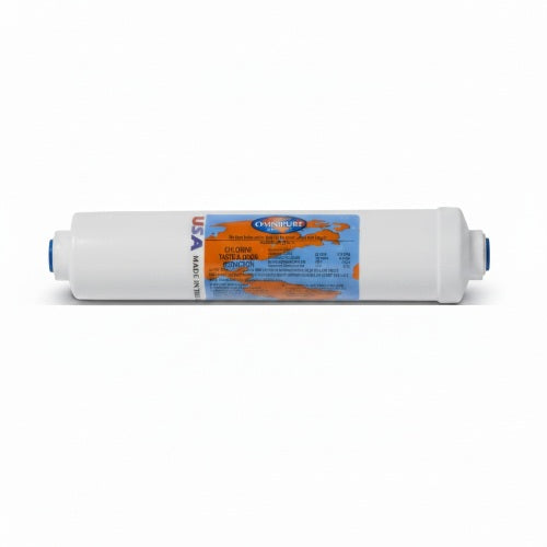 Water filter cartridge on a white background
