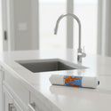 Water filter cartridge on a white background
