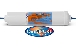 Omnipure water filter cartridge with label on a white background