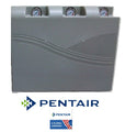 Gray rectangular device with three gauges on a white background, featuring Pentair logo.