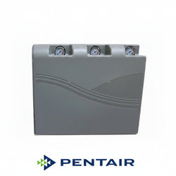 Gray water treatment device with Pentair logo on a white background
