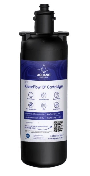 Aquano KlearFlow 10" cartridge on a white background