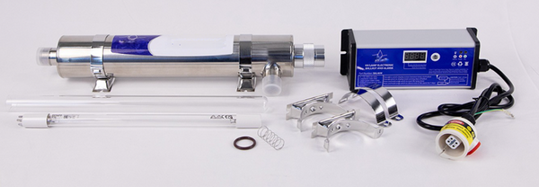 Electrolysis machine with various components on a white background