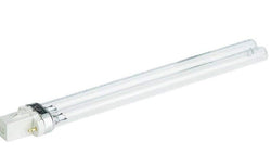 Ultraviolet light bulb on a white background