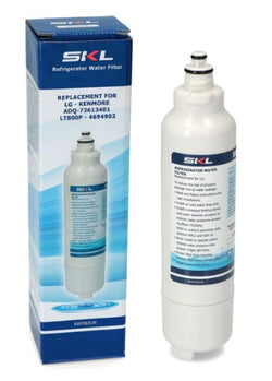 SKL refrigerator water filter with packaging on a white background