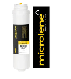 White water filter cartridge with Microlene branding on a white background