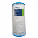 Pentair 5PP10BB float cartridge filter replacement, featuring a white pleated body with blue plastic end caps and a white label with blue and green branding.