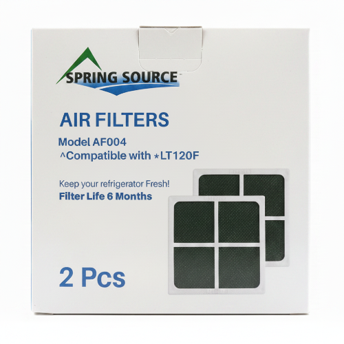 Box of Spring Source air filters with model details on a white background