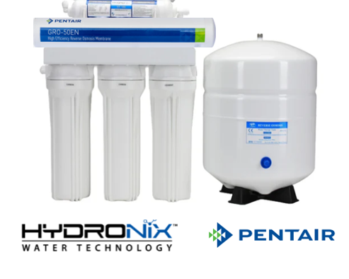 Hydranix water filter system with Pentair branding on a white background