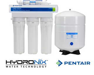 Hydranix water filter system with Pentair branding on a white background