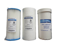 triple Hydronix and Purzone waater filter set for town water