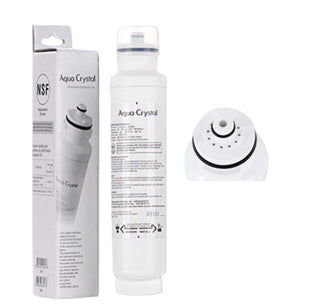 Aqua Crystal water filter with packaging and additional filter on a white background