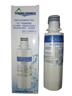 Spring Source refrigerator water filter with packaging on a white background