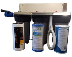 3 stage home water filter system with 3 different filter cartridges