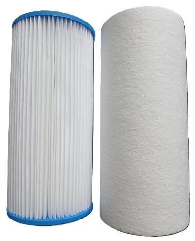 two water filters - prefilters front view